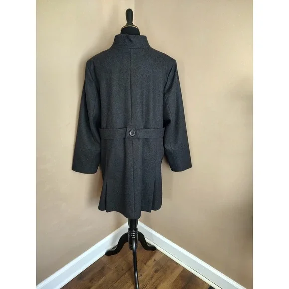 Centigrade Women's Gray Wool Blend Button Front Coat Size 2X Outerwear - Picture 2 of 10